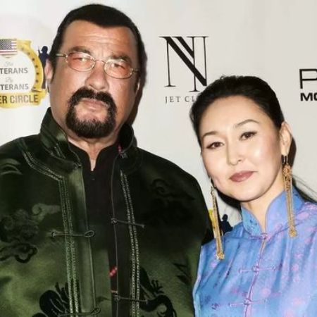 Steven Seagal and his current wife Erdenetuya Batsukh.